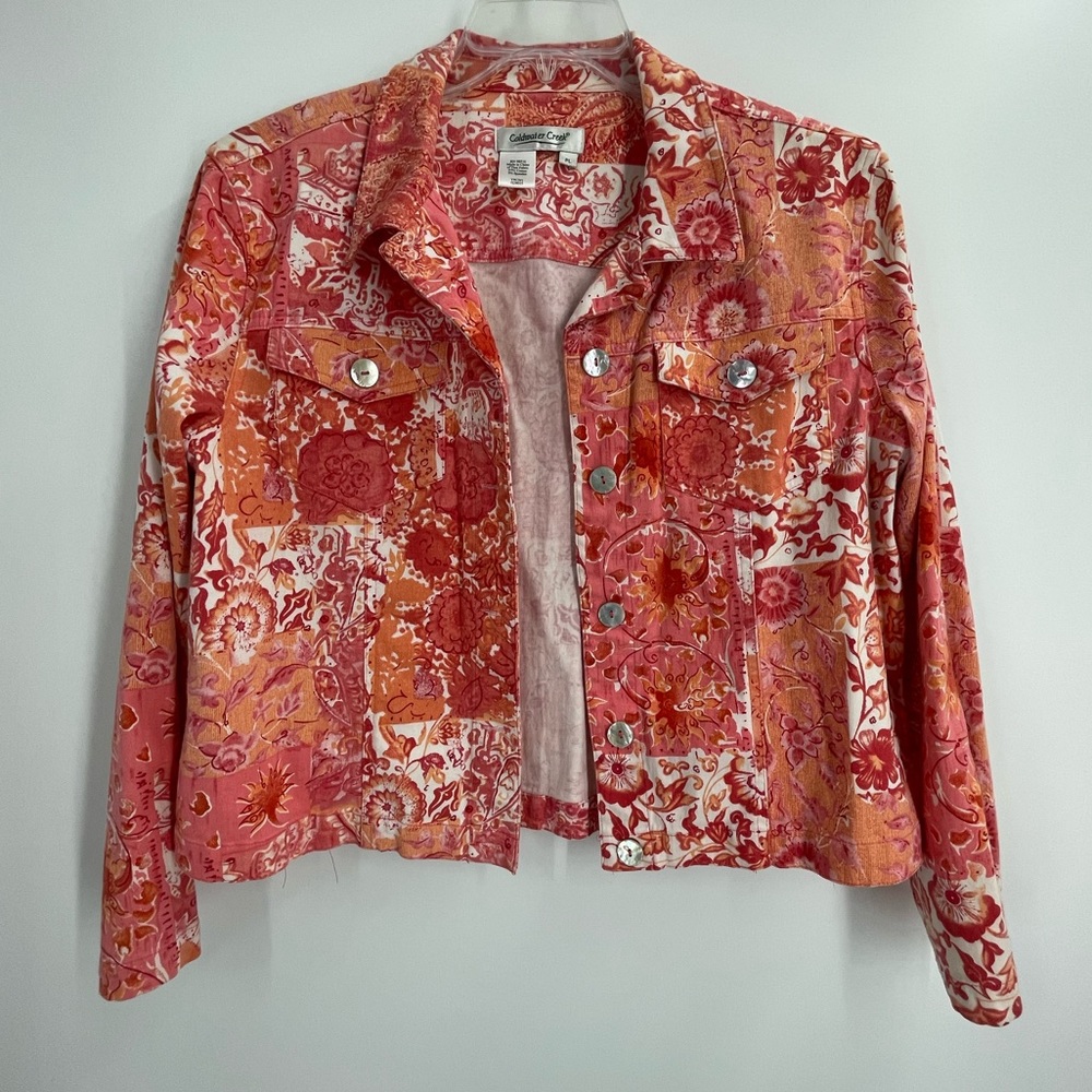 * Coldwater Creek Button Front Floral Jacket